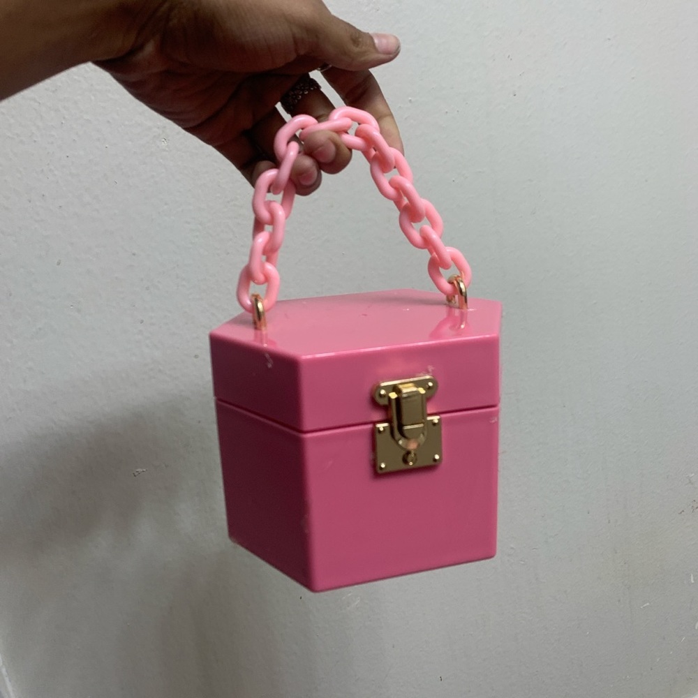 Pink Hexagon Box Purse